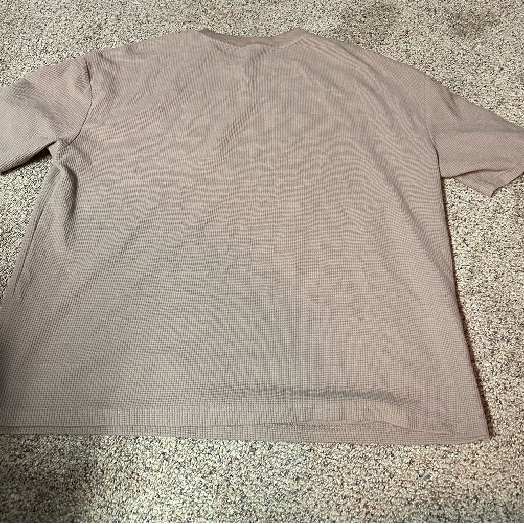 Comfort Waffle Knit Short Sleeve Top -Truffle